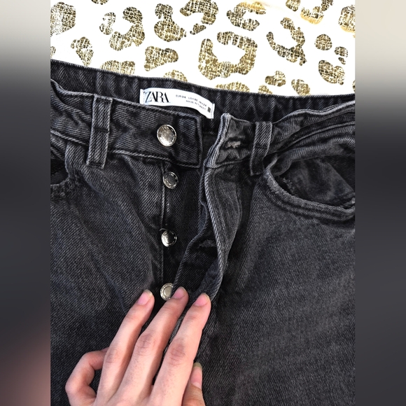 5 For $25✨Zara Womens Small 2 Black Denim Jeans High Waist Baggy Boyfriend Jeans - Picture 6 of 10